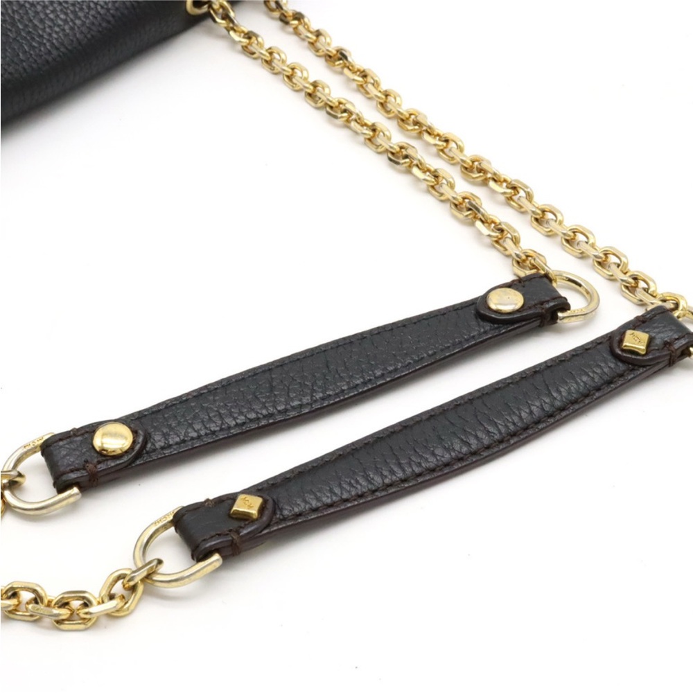 MCM Black Shoulder Bag stud with Gold Chain - Picture 4 of 9